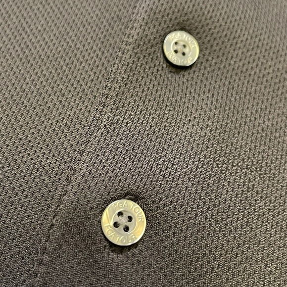 PGA Tour Men's Large Solid Black Long Sleeve Polyester Polo - Picture 3 of 10